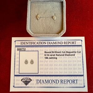 0.16 carat Natural Diamond 18k White Gold Setting